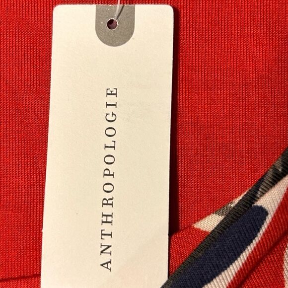 NEW Meadow Rue by Anthropologie Red Josalyn Floral Peplum Knotted Top Size Small - Picture 6 of 12